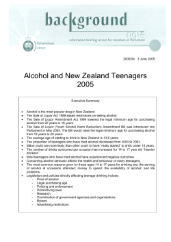 Alcohol and NZ Teenagers 2005