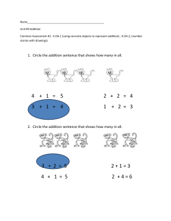 1. Circle the addition sentence that shows how many in all. 2. Circle