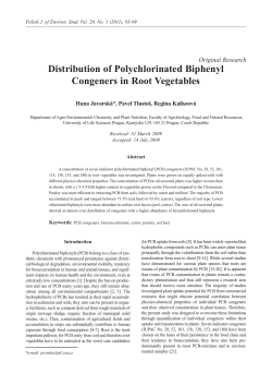 Distribution of Polychlorinated Biphenyl Congeners in Root