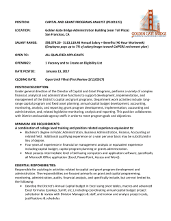 CAPITAL AND GRANT PROGRAMS ANALYST