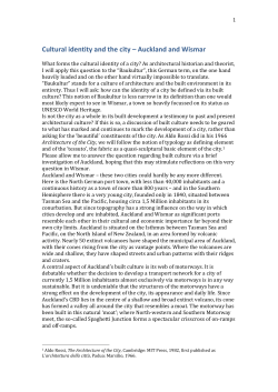Cultural identity and the city &ndash; Auckland and