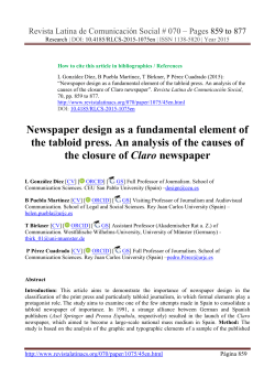 Newspaper design as a fundamental element of the tabloid press