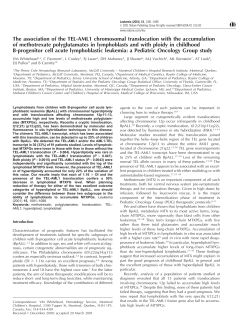 The association of the TEL-AML1 chromosomal