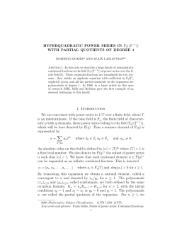 HYPERQUADRATIC POWER SERIES IN F3((T&minus;1)) WITH PARTIAL