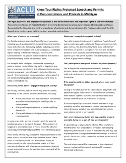 Know Your Rights: Protected Speech and Permits at Demonstrations