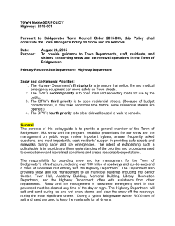 Policy on Snow and Ice Removal