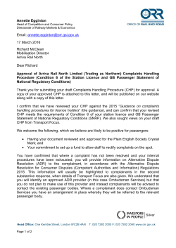 Approval of Northern`s CHP- decision letter