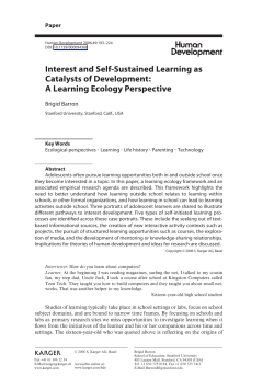 Interest and Self-Sustained Learning as Catalysts of Development: A