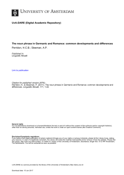 The noun phrase in Germanic and Romance