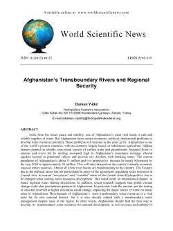 Afghanistan`s Transboundary Rivers and Regional Security