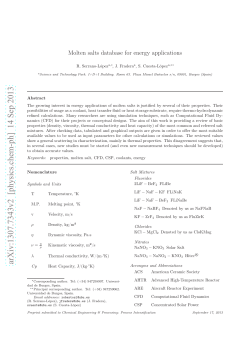 Molten salts database for energy applications