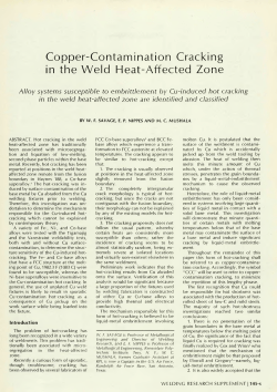 Copper-Contamination Cracking in the Weld Heat