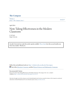 Note Taking Effectiveness in the Modern Classroom