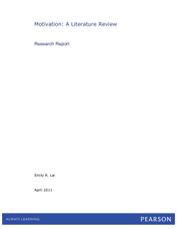Motivation: A literature review