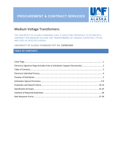 Medium Voltage Transformers: - University of Alaska Fairbanks