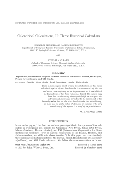 Calendrical Calculations, II: Three Historical Calendars