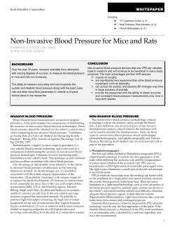 Non-Invasive Blood Pressure for Mice and Rats