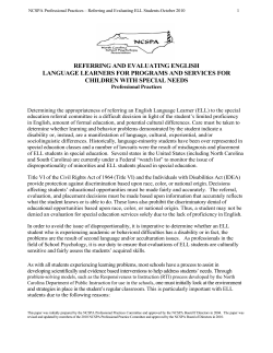 referring and evaluating english language learners for