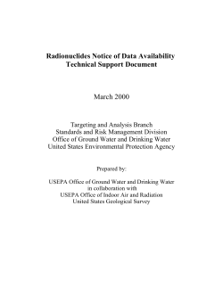 Radionuclides Notice of Data Availability Technical Support