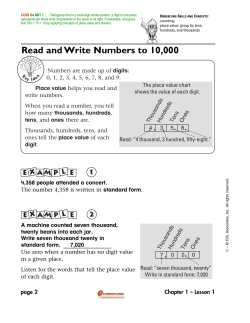 Read and Write Numbers to 10000
