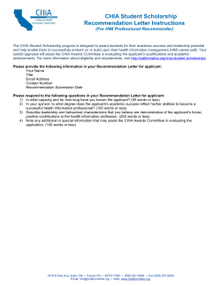 Instructions for Recommenders - California Health Information