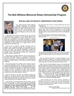 The Bob Williams Memorial Rotary Scholarship Program