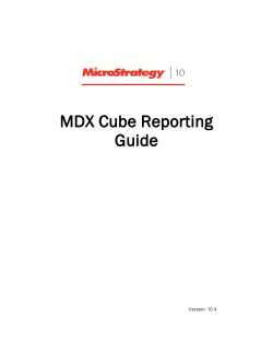 Micostrategy MDX Cube Reporting Guide