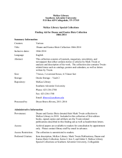 university archives and records program - McKee Library