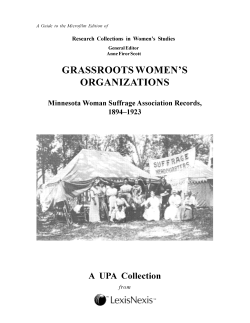 Grassroots Women`s Organizations: Minnesota Woman Suffrage