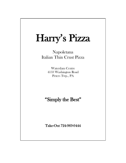 Full Menu - Harry`s Pizza
