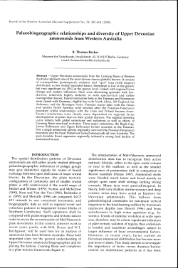 Palaeobiogeographic relationships and diversity of Upper Devonian