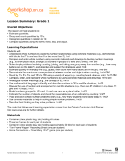 Lesson Summary: Grade 1