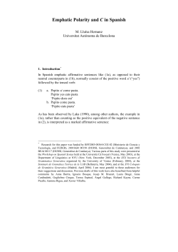 Emphatic Polarity and C in Spanish
