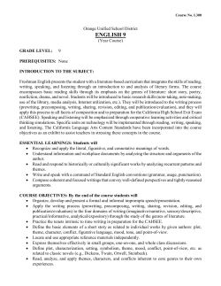 English 9 - Orange Unified School District