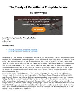 The Treaty of Versailles: A Complete Failure