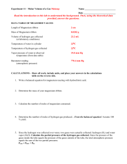 Lab Molar Volume of a Gas Makeup