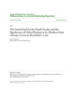 The Death Knell for the Death Penalty and the Significance of Global