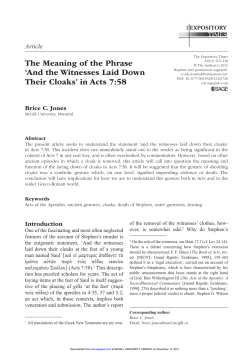 The Meaning of the Phrase `And the Witnesses Laid