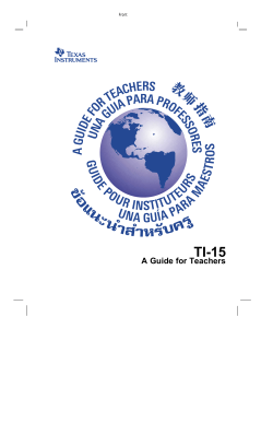 A Guide for Teachers - Warren County Schools