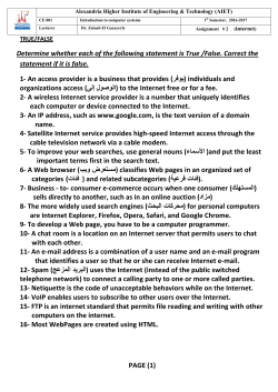 Determine whether each of the following statement is True /False