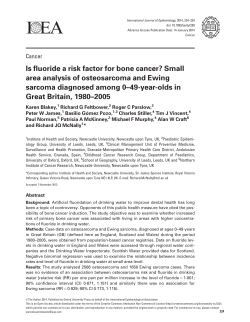 Is fluoride a risk factor for bone cancer? Small area analysis of