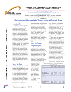 The Impacts of Highway Relief Routes on Small Towns in Texas