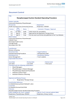 Nasopharyngeal Suction Standard Operating Procedure