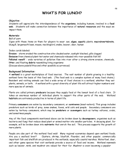 Teacher Lesson Packet for Land Trust Web Site