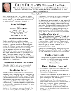 July 2011 Bills Pills Newsletter - Denver Insurance and Financial