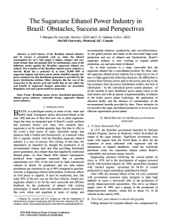 The Sugarcane Ethanol Power Industry in Brazil: Obstacles
