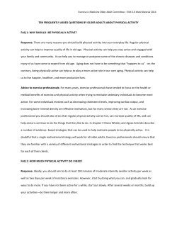 TEN FREQUENTLY ASKED QUESTIONS BY OLDER ADULTS