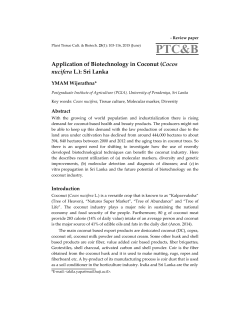 Application of Biotechnology in Coconut (Cocos nucifera L.): Sri