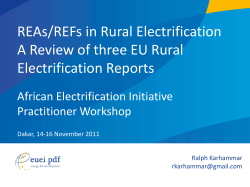 REAs/REFs in Rural Electrification