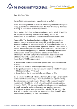 Dear Mr. /Mrs./ Ms, General information on import regulations is